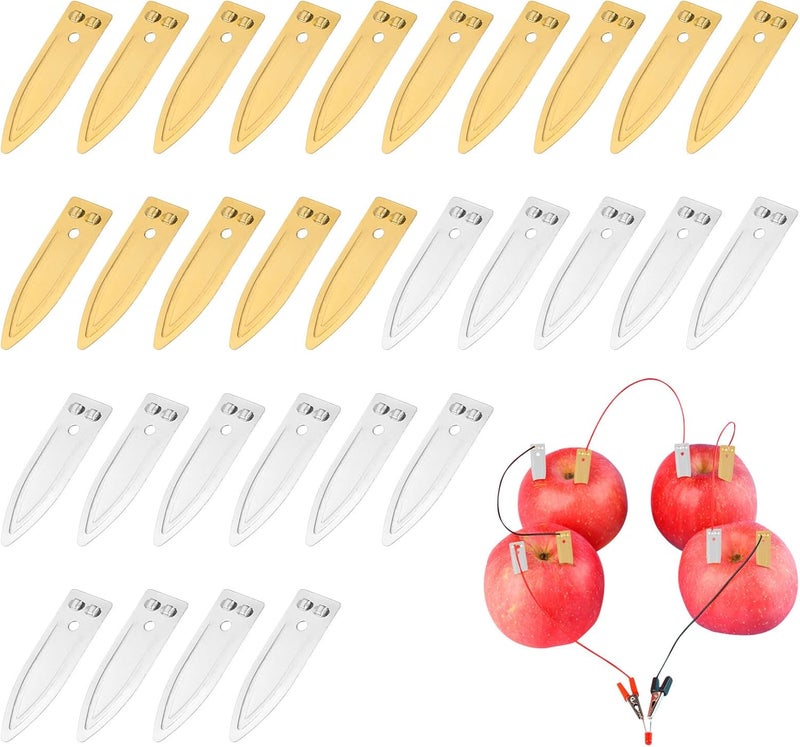Toddmomy 30-Piece Copper Zinc Electrode Strips: Zinc Anode Plates for Electroplating and Fruit Battery Experiments - Essential Supplies for Electrochemistry Research - Image 2